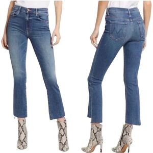 MOTHER Denim The Insider Crop Step Fray Jeans in Walking On Coals Size 30